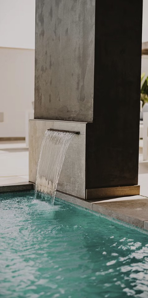 Concrete water feature detail